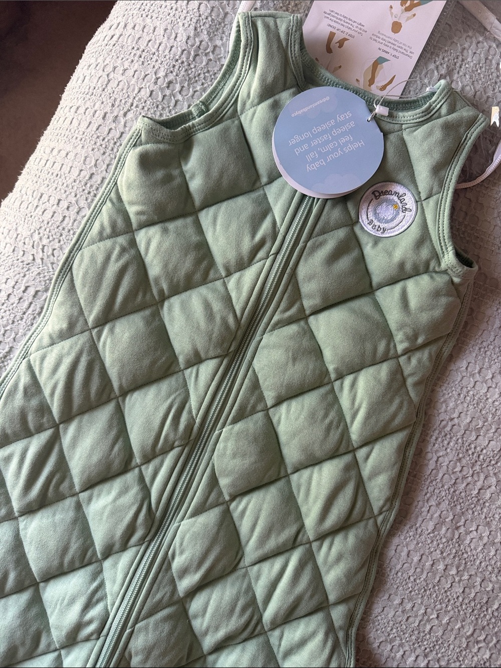 Dreaming Days Quilted Sleeveless Sleep Sack in Sage Green
